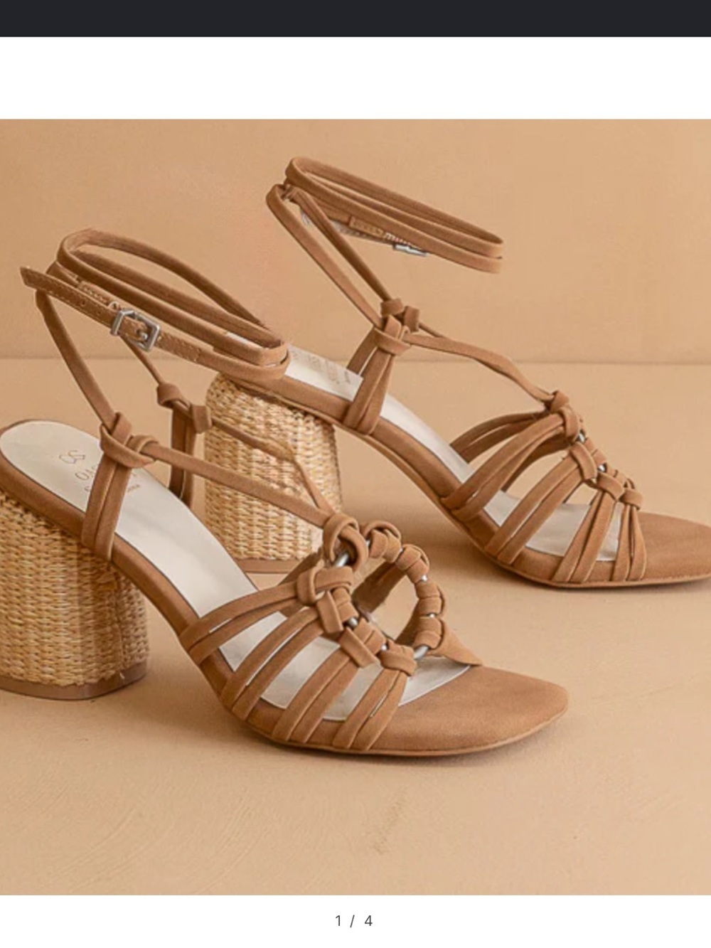 Oasis Society California Raffia Block Heel Sandals NWOT Women’s 8.5 Coastal Chic - Picture 3 of 12